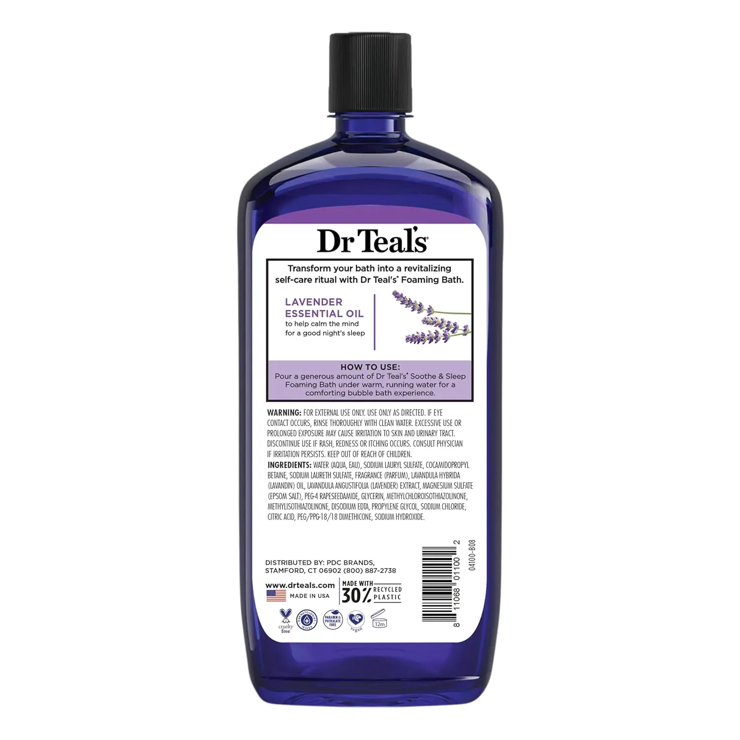Dr Teal's Soothe & Sleep Foaming Bath with Lavender and Epsom Salt transforms bath time into a relaxing spa experience for sore muscles and better sleep.