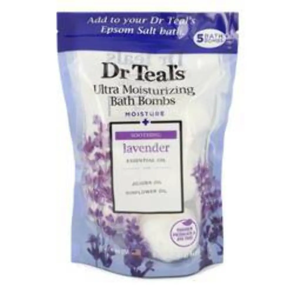 Dr. Teal's Lavender Bath Bombs offer a relaxing bath experience enriched with essential oils and nourishing skin moisturizers to soothe your mind and body.