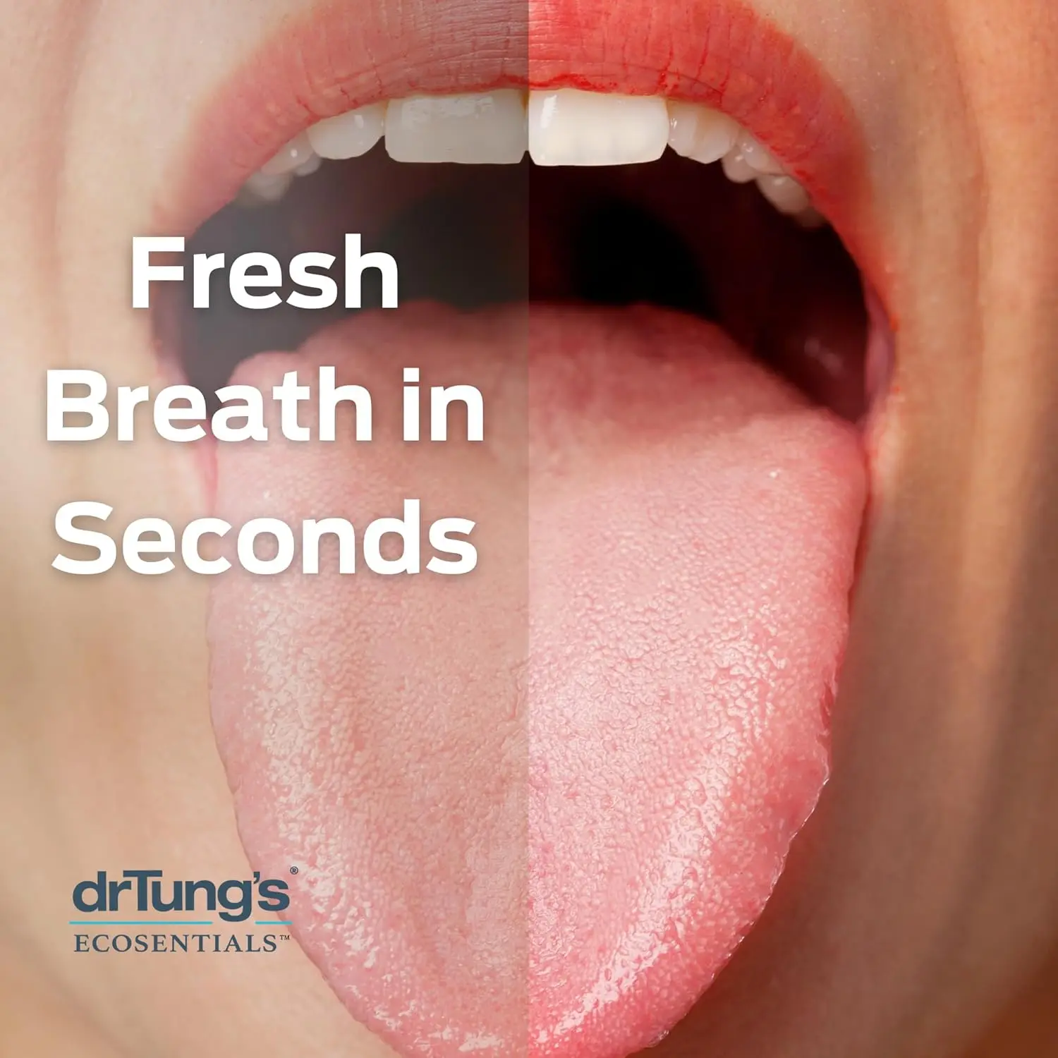 A stainless steel Dr. Tung's tongue cleaner, recommended by dentists and hygienists, designed to quickly remove bacteria and soft plaque from the tongue.