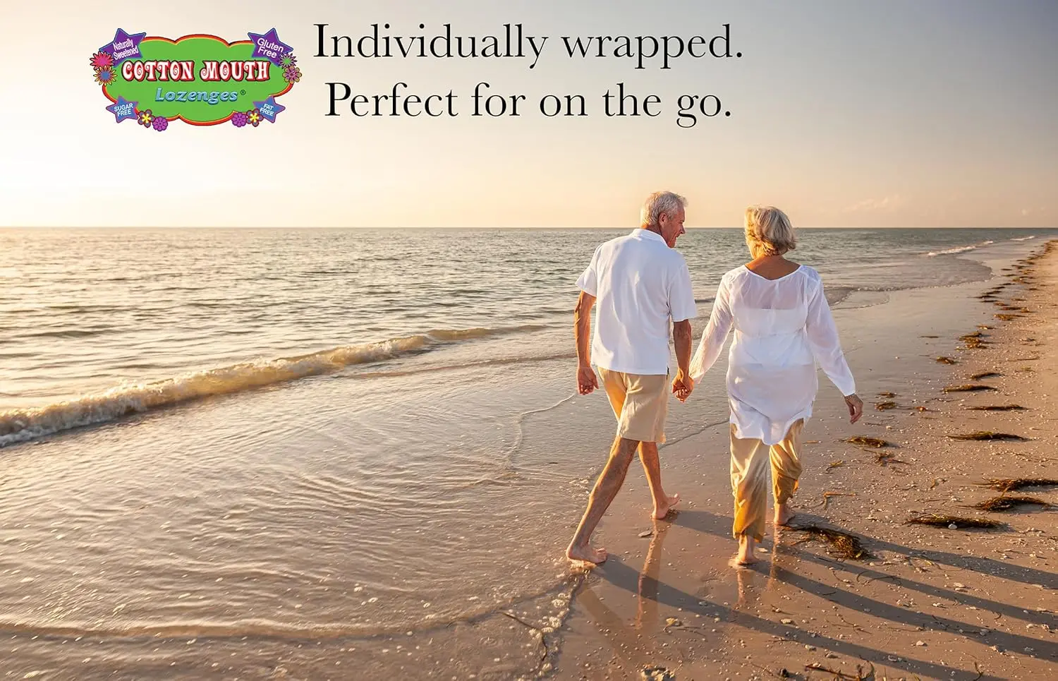 Three bags of sugar-free fruit mix lozenges that relieve dry mouth symptoms with a naturally sweet taste and no bitter aftertaste.