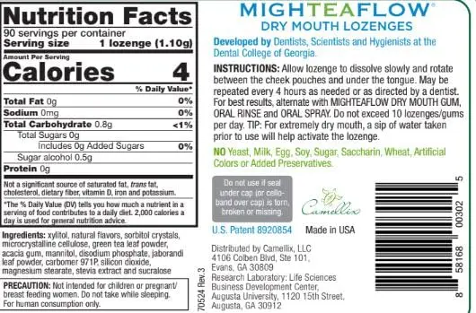 Sugar-free mint dry mouth lozenges with xylitol and stevia clinically proven to increase saliva flow and help protect gland cells.