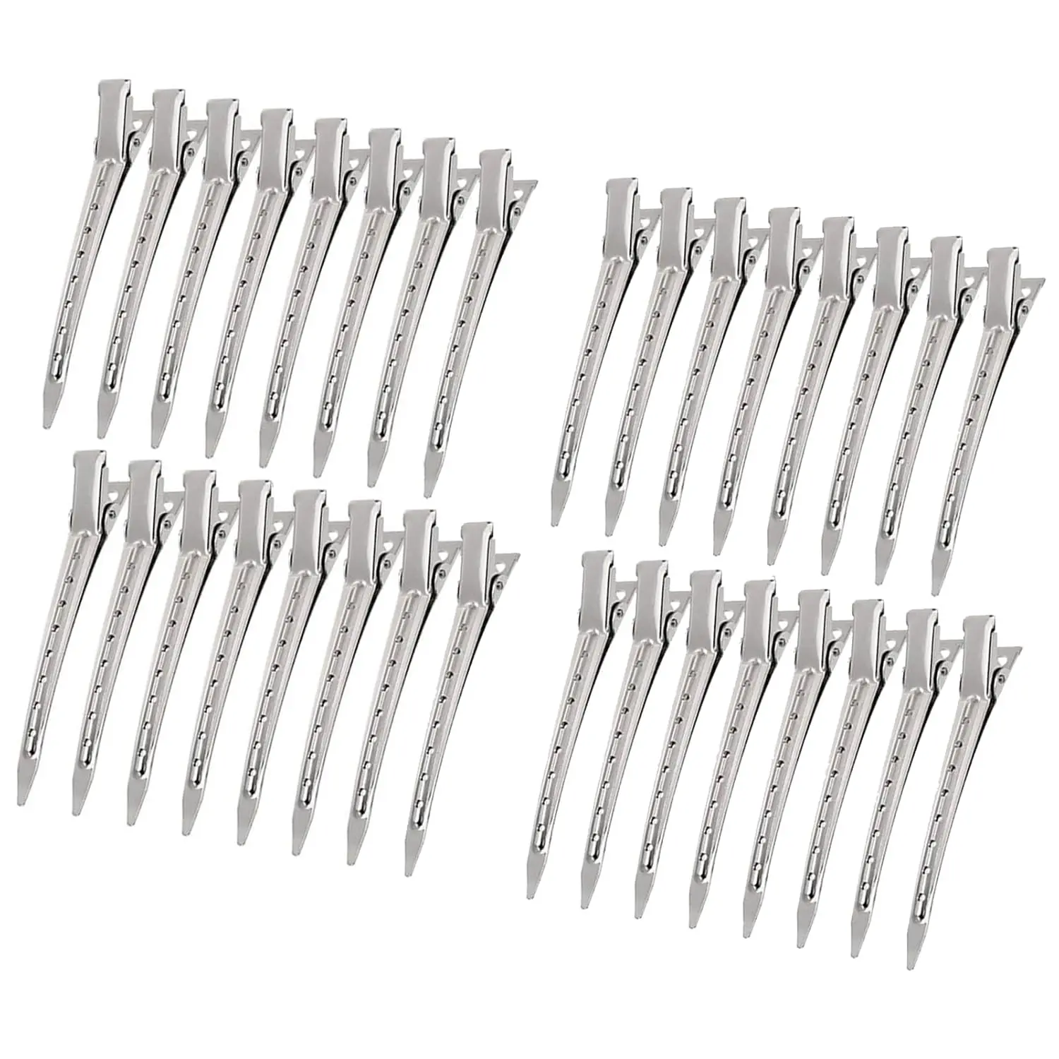 This set of 32 stainless steel duckbill clips are perfect for hair sectioning, styling, and salon use.
