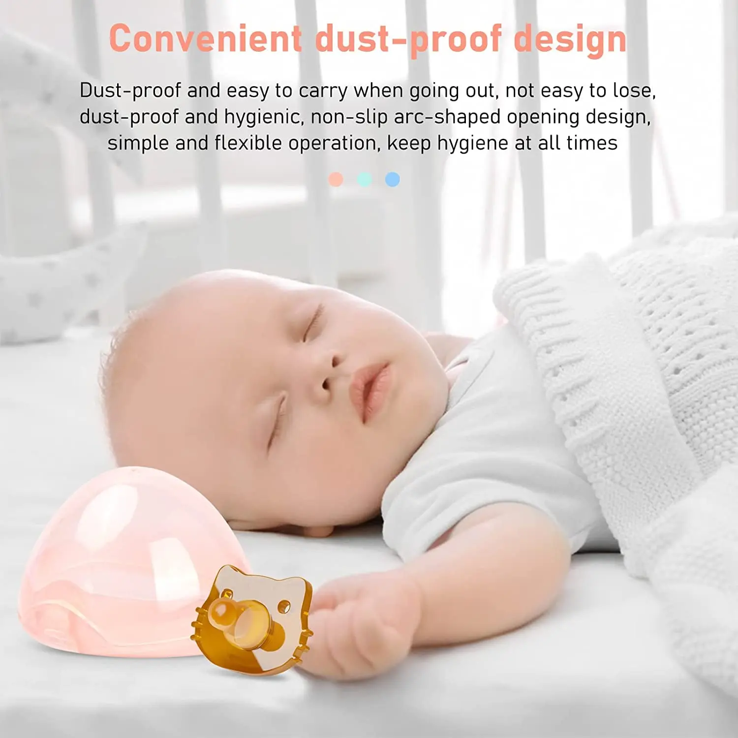 This 4-pack of pink, transparent pacifier cases provides a safe, BPA-free way to store and protect your baby's pacifiers, keeping them clean and easily accessible in your diaper bag or at home.