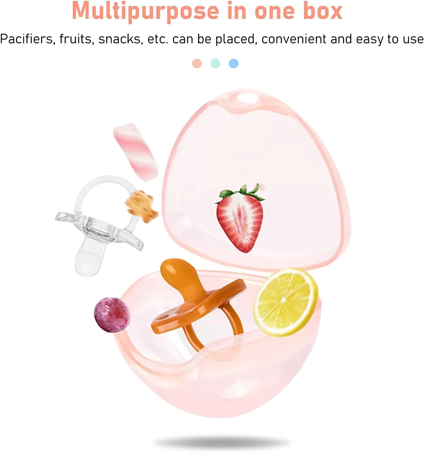 This 4-pack of pink, transparent pacifier cases provides a safe, BPA-free way to store and protect your baby's pacifiers, keeping them clean and easily accessible in your diaper bag or at home.