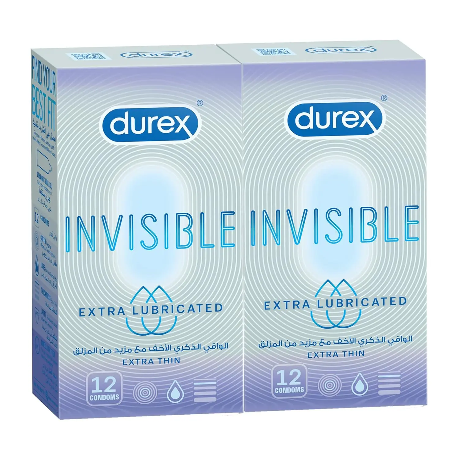 Durex Invisible extra thin condoms with extra lubricant provide a natural feel and pleasurable fit, perfect for enhanced sensitivity.