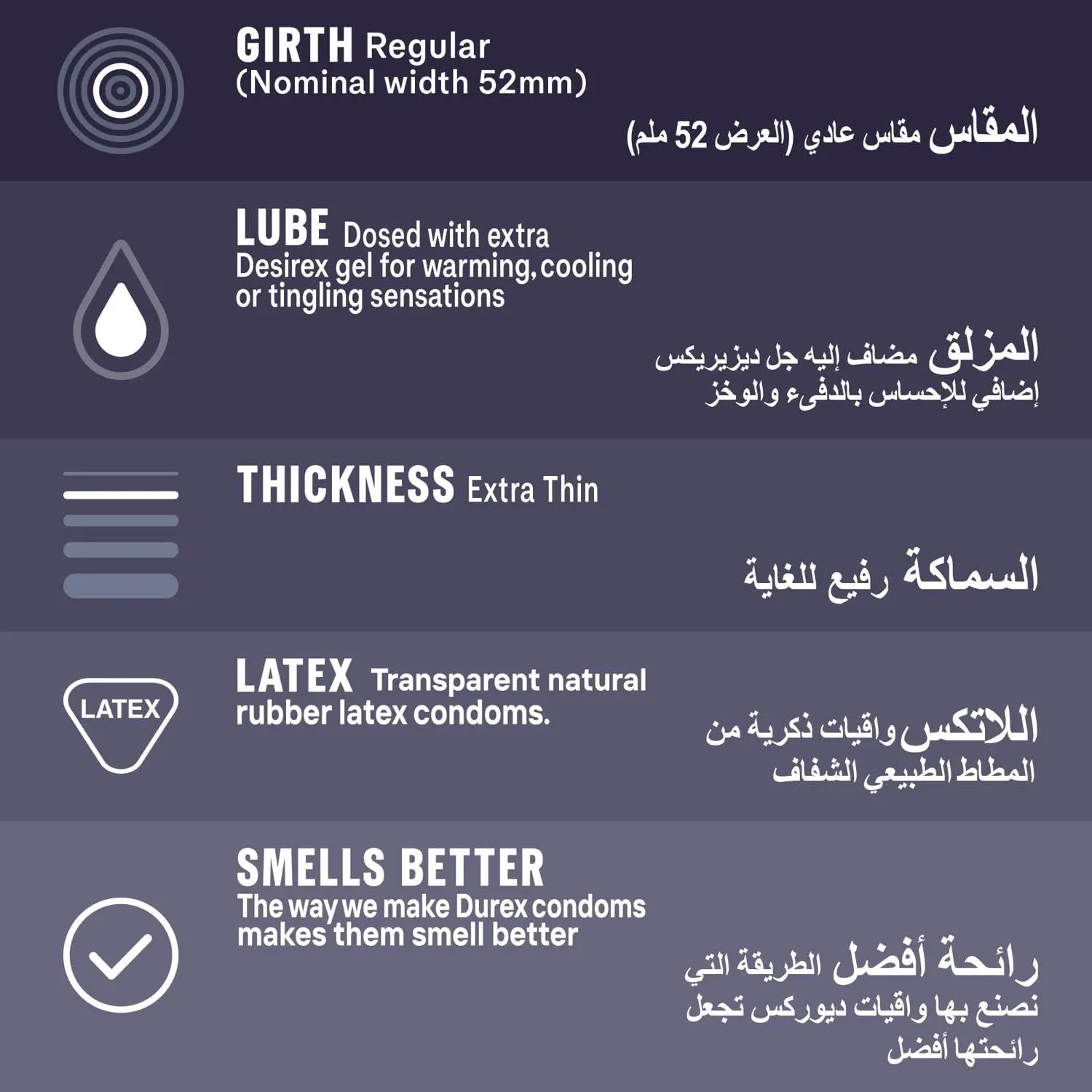 Twelve Durex MAXIMA extra thin condoms made from transparent natural rubber latex with a nominal width of 52mm, electronically tested and smell better.