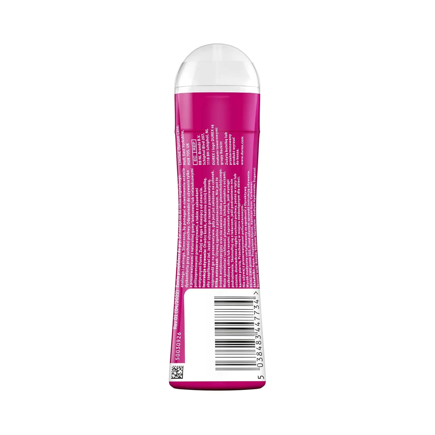 A bottle of Durex Play Cherry Lubricant, a body lubricant by Durex.