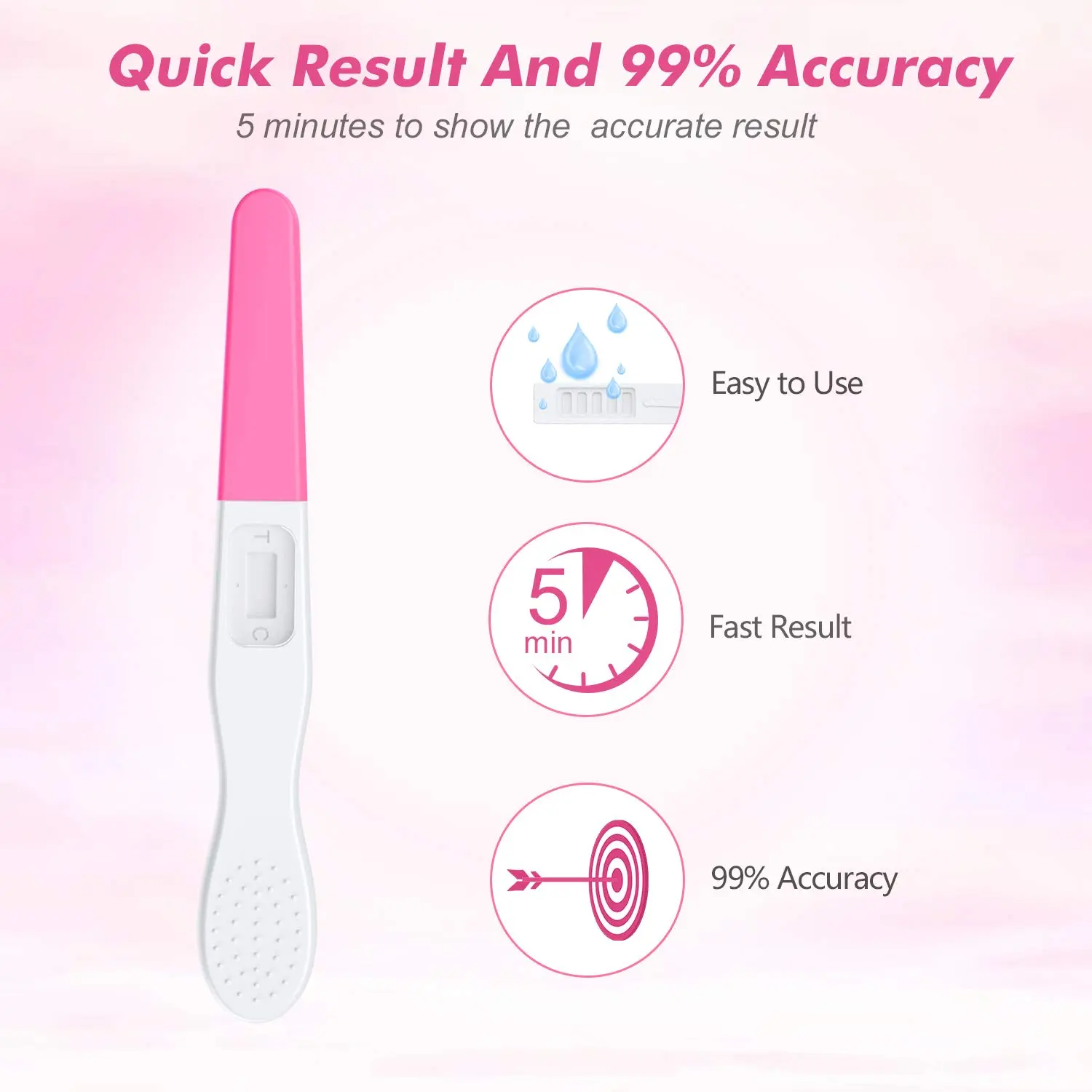 Six individually wrapped early detection pregnancy test strips by MomMed promise fast and accurate results in under 5 minutes, boasting over 99% accuracy.