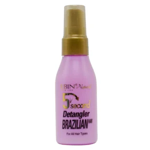 EBIN New York 5 Second Brazilian Detangler Spray is a cruelty-free and vegan leave-in conditioner with argan and castor oil that instantly detangles all hair types from 2a to 4c, protects against breakage and frizz, and enhances shine.