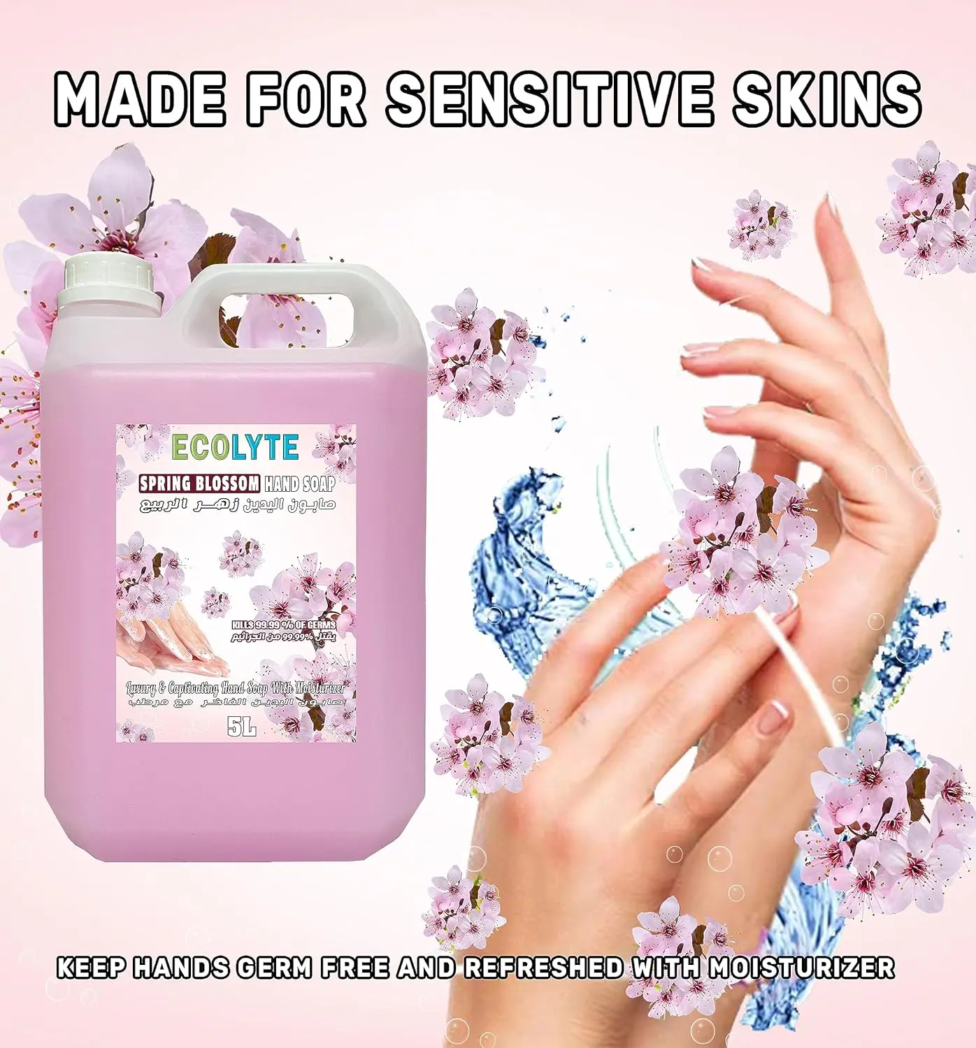Ecolyte liquid hand soap refill provides effective germ protection while leaving hands soft, moisturized, and fragrantly scented.
