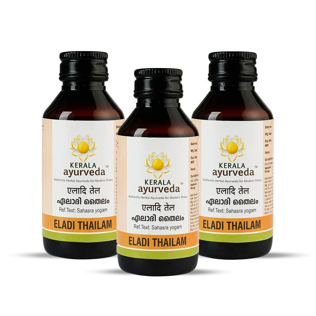 Kerala Ayurveda Eladi Thailam, a sesame oil-based treatment, effectively manages acne, detoxifies skin, and provides a radiant glow.