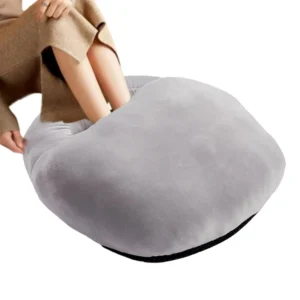The electric foot warmer provides cozy, consistent warmth for cold feet at home or in the office, featuring a removable liner for easy cleaning and ergonomic relaxation.