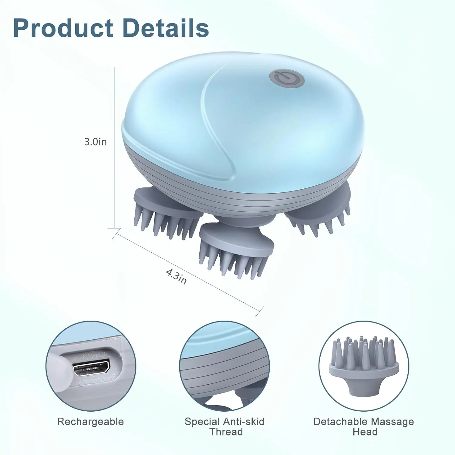 This electric pet massager helps relieve muscle tension in cats and dogs with its four rotating massage heads and three adjustable modes, promoting relaxation and bonding.