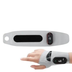 The electric wrist massager features adjustable massage modes, a rapid heat care system, and a honeycomb mesh for breathable, skin-friendly comfort, providing effective relief for wrist discomfort.