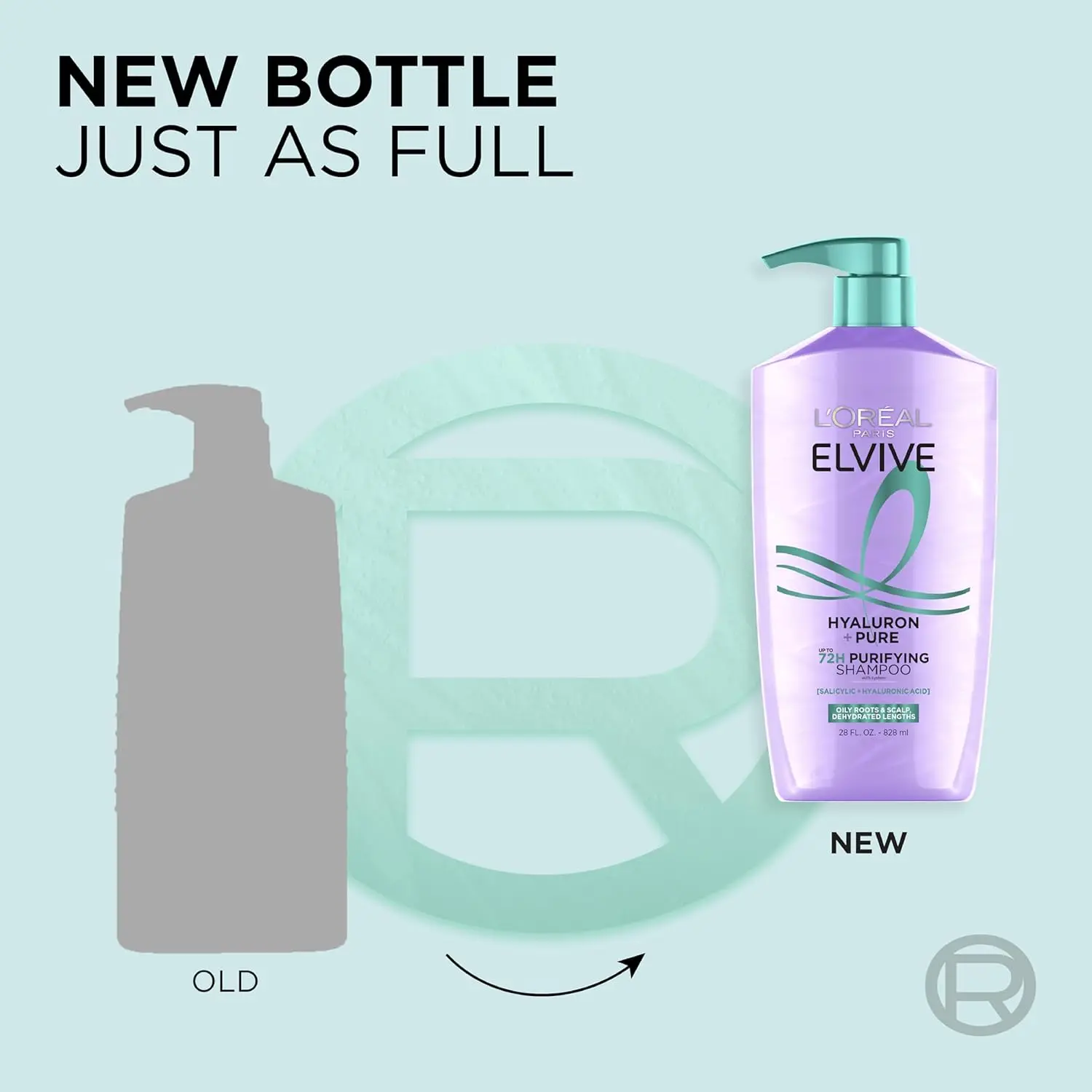 L'Oreal Paris Elvive Hyaluron + Pure shampoo and conditioner set clarifies and rehydrates hair with salicylic and hyaluronic acid for purified roots and hydrated lengths.