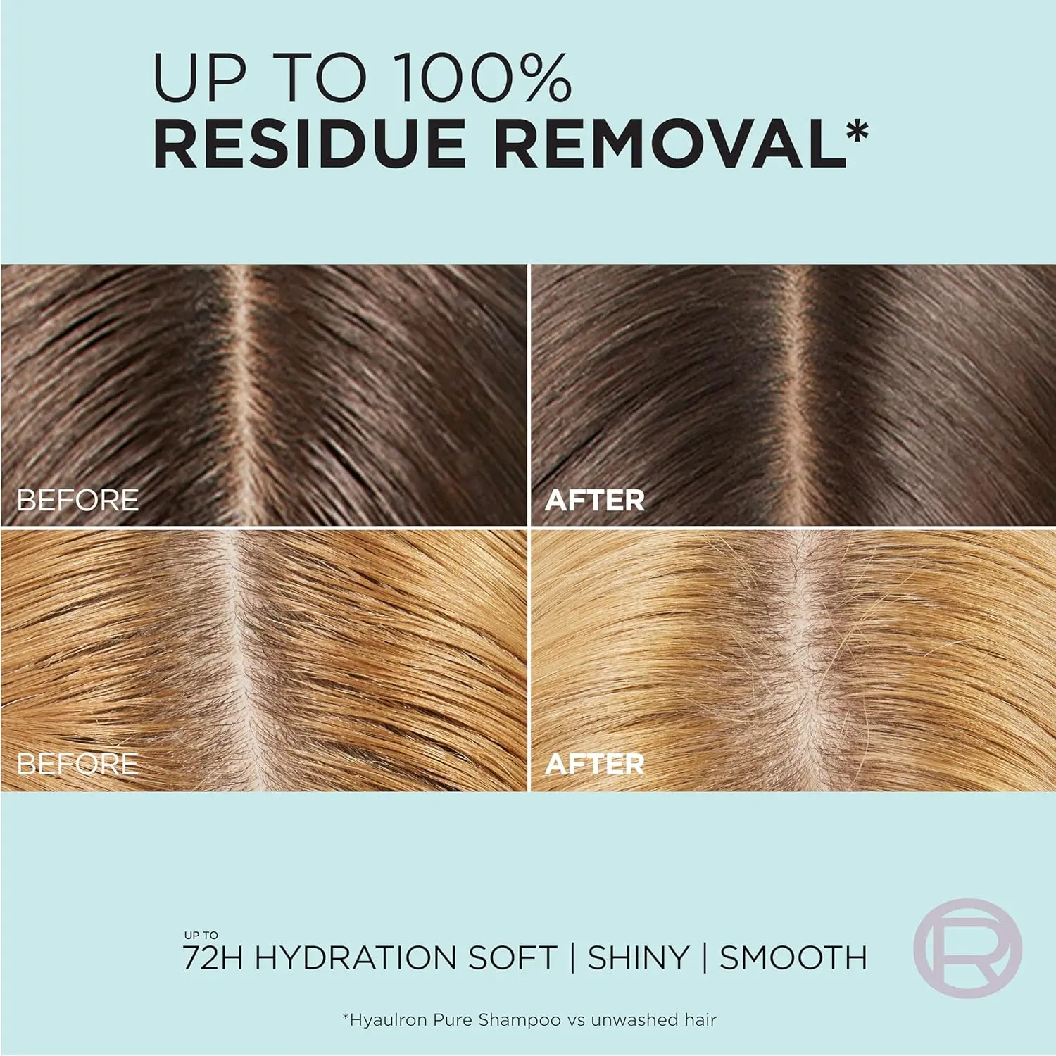 L'Oreal Paris Elvive Hyaluron + Pure shampoo and conditioner set clarifies and rehydrates hair with salicylic and hyaluronic acid for purified roots and hydrated lengths.