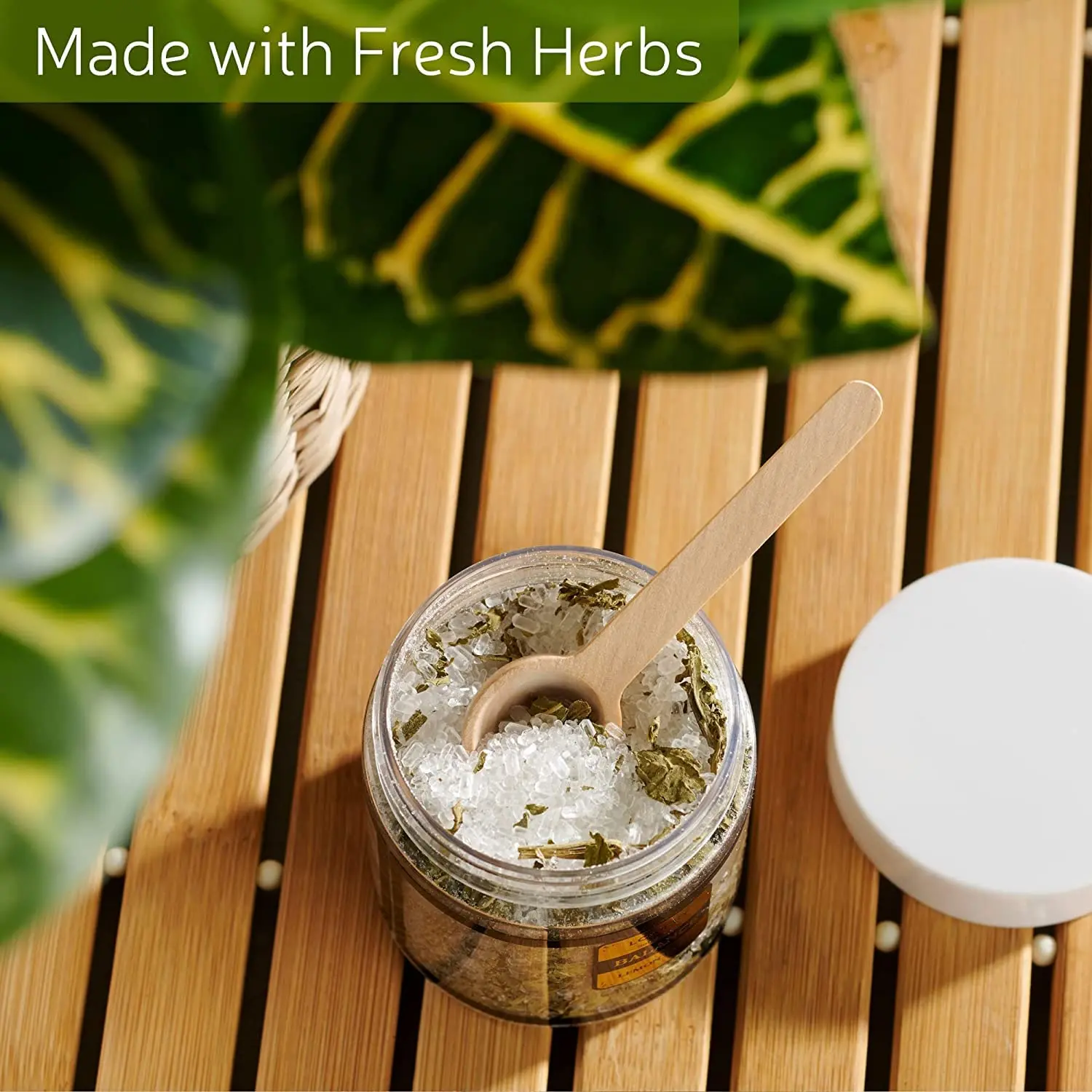 This elegant Epsom salts gift set includes six jars of relaxing bath soaks with essential oils, perfect for a luxurious spa experience at home and makes a thoughtful self-care gift for women.