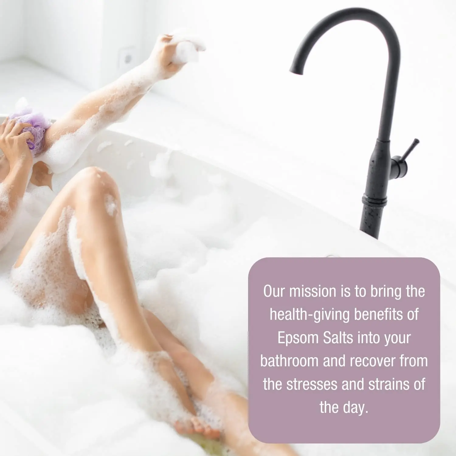 Soothing Epsom bath salts with lavender, chamomile, and lemongrass essential oils from DrSALTS+ promote relaxation and muscle recovery.