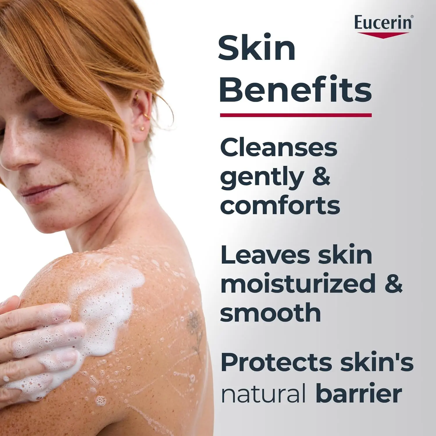 Eucerin pH5 shower gel gently cleanses and comforts dry, sensitive skin while protecting its natural barrier with Dexpanthenol and natural oils.