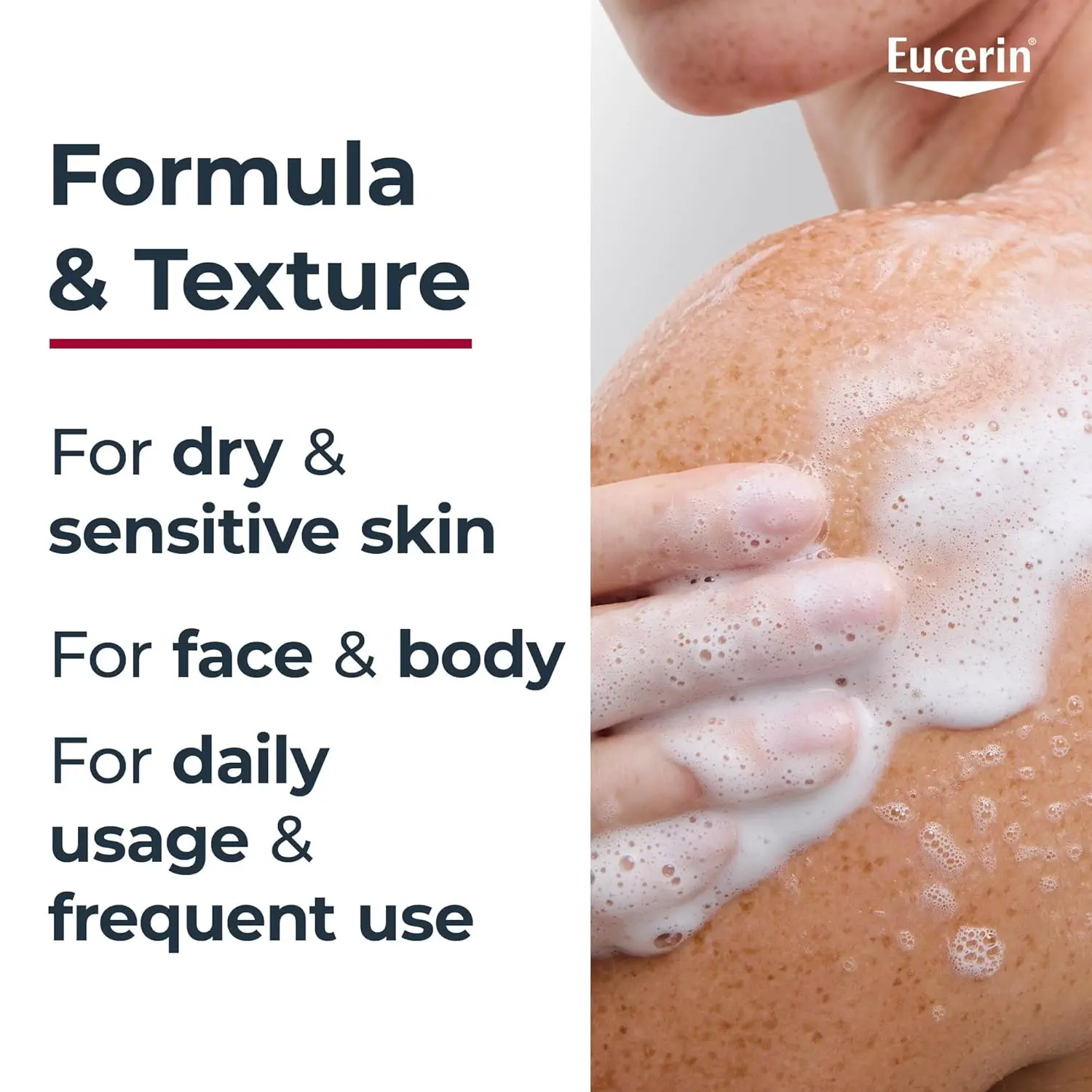 Eucerin pH5 shower gel gently cleanses and comforts dry, sensitive skin while protecting its natural barrier with Dexpanthenol and natural oils.