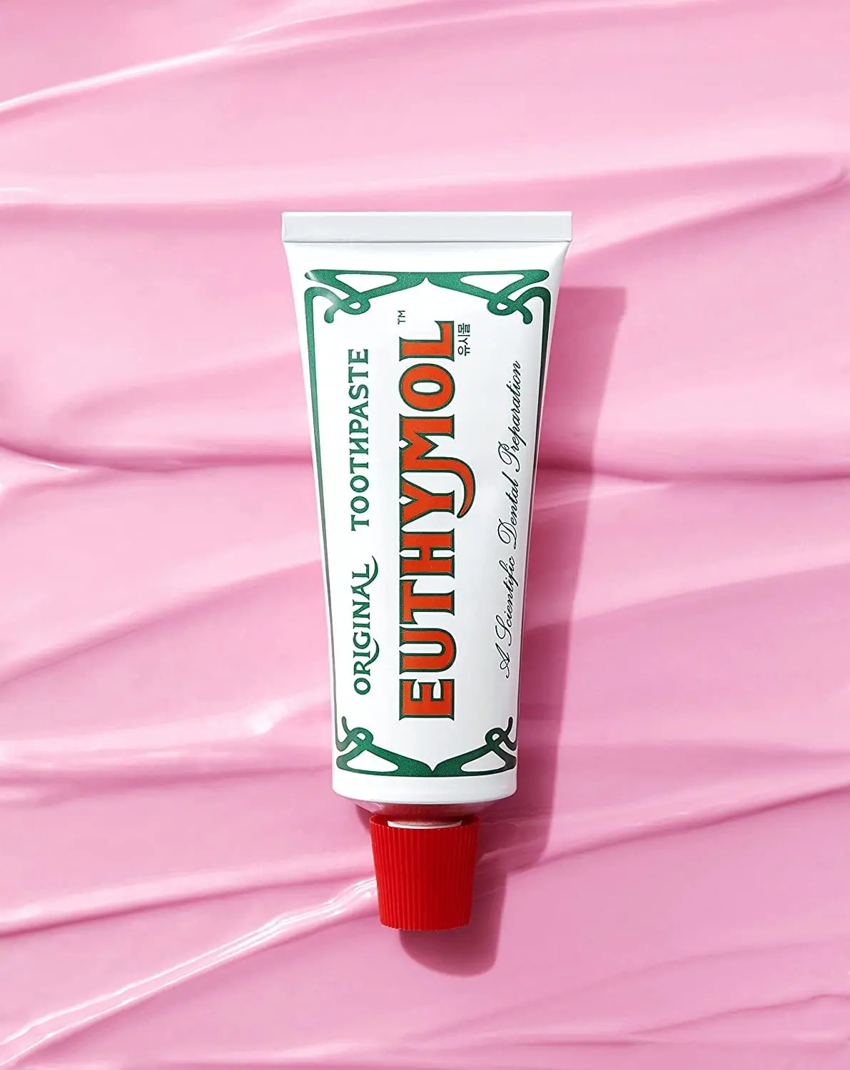 Six tubes of Euthymol Original Toothpaste, each 75ml, offering a distinctive and aromatic oral hygiene experience.