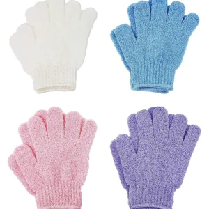 These four pairs of premium exfoliating gloves for shower and spa use help to keep skin silky smooth, remove dead skin cells, and reduce the appearance of cellulite.