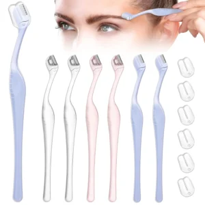 This 6-pack of Honoson eyebrow razors in blue, violet, and white, are designed with a precision cover for safe and easy facial hair removal, including eyebrows and upper lip.