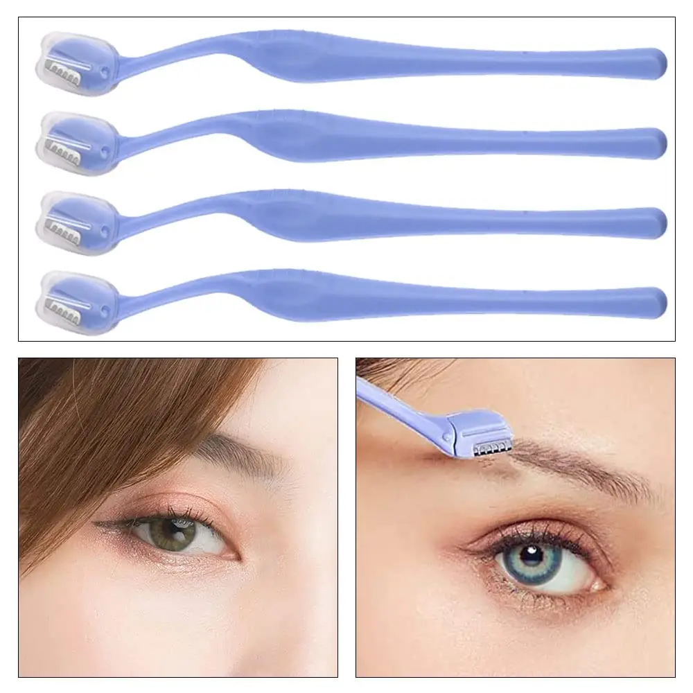 This package contains twelve micro eyebrow trimmers made of durable ABS stainless steel, perfect for painless facial hair removal for both men and women.
