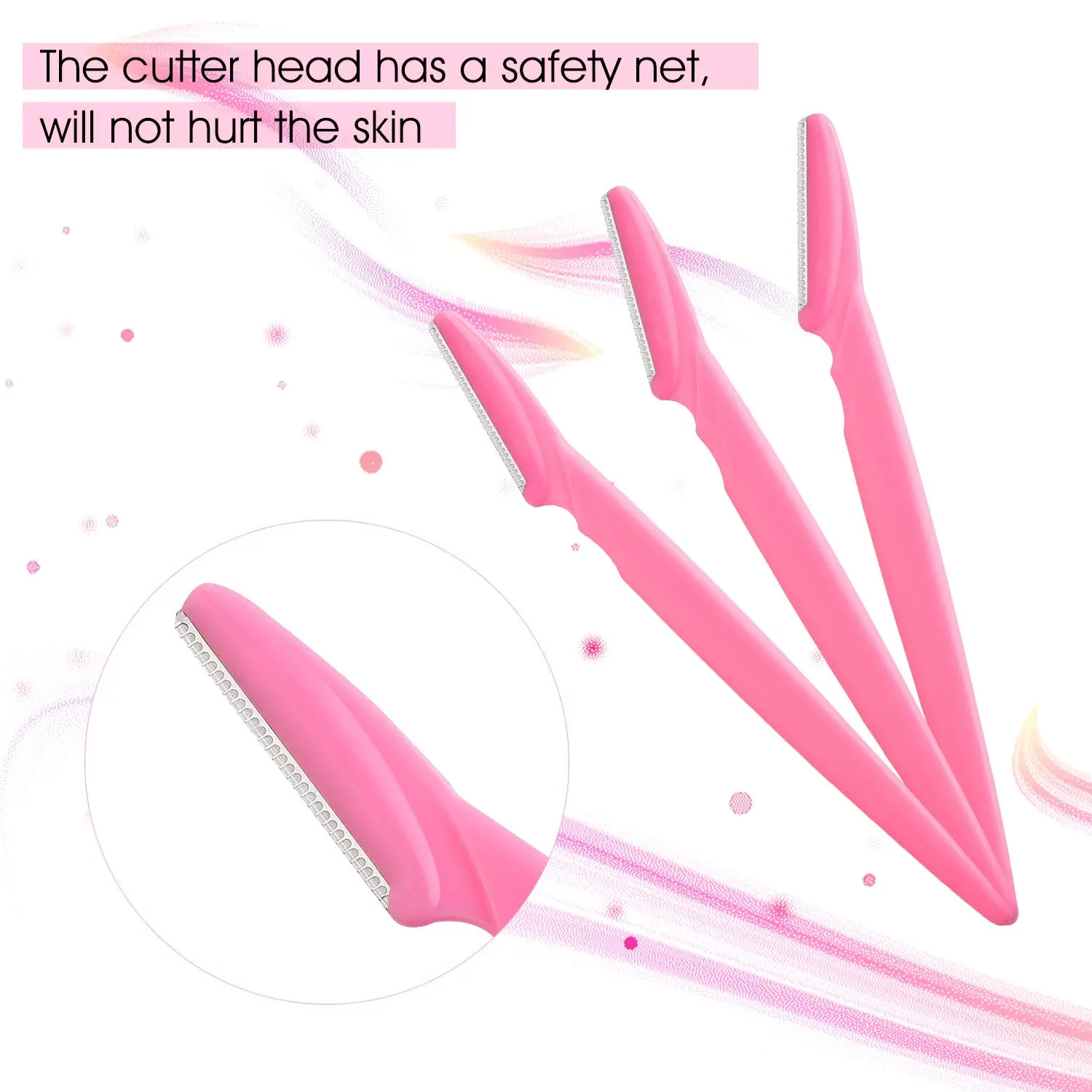 This set contains 39 eyebrow razors for shaping and removing unwanted facial hair, featuring stainless steel blades, safety nets, and curved handles for easy and pain-free use by both women and men.
