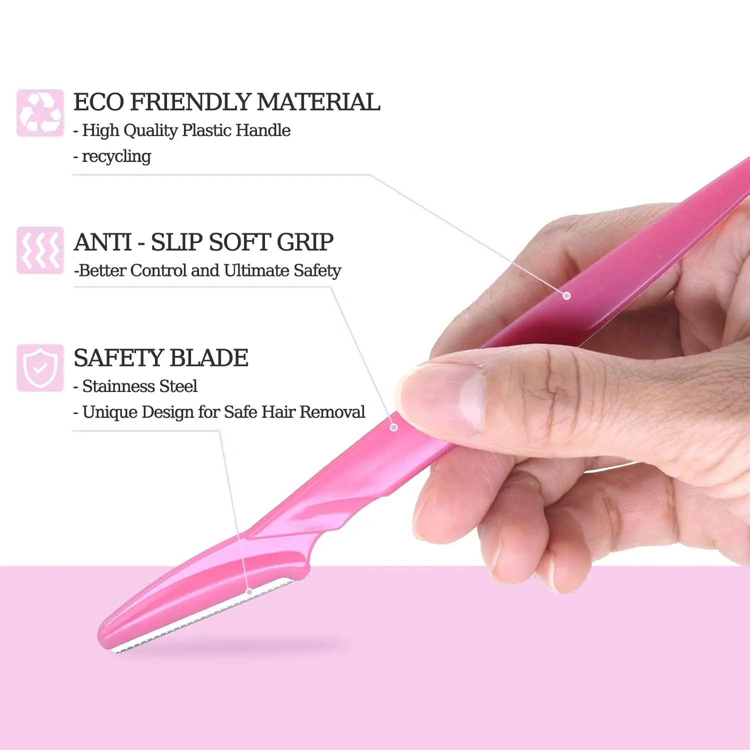 This set of 40 multi-color Solovey eyebrow razors offers safe, precise dermaplaning and facial hair removal for smooth, younger-looking skin, packaged in a clear storage case.