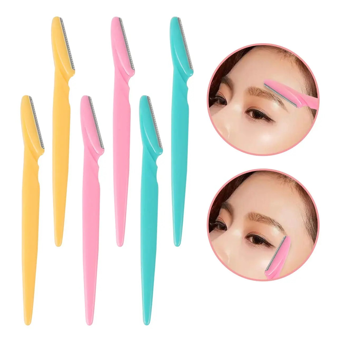 This set of 40 multi-color Solovey eyebrow razors offers safe, precise dermaplaning and facial hair removal for smooth, younger-looking skin, packaged in a clear storage case.