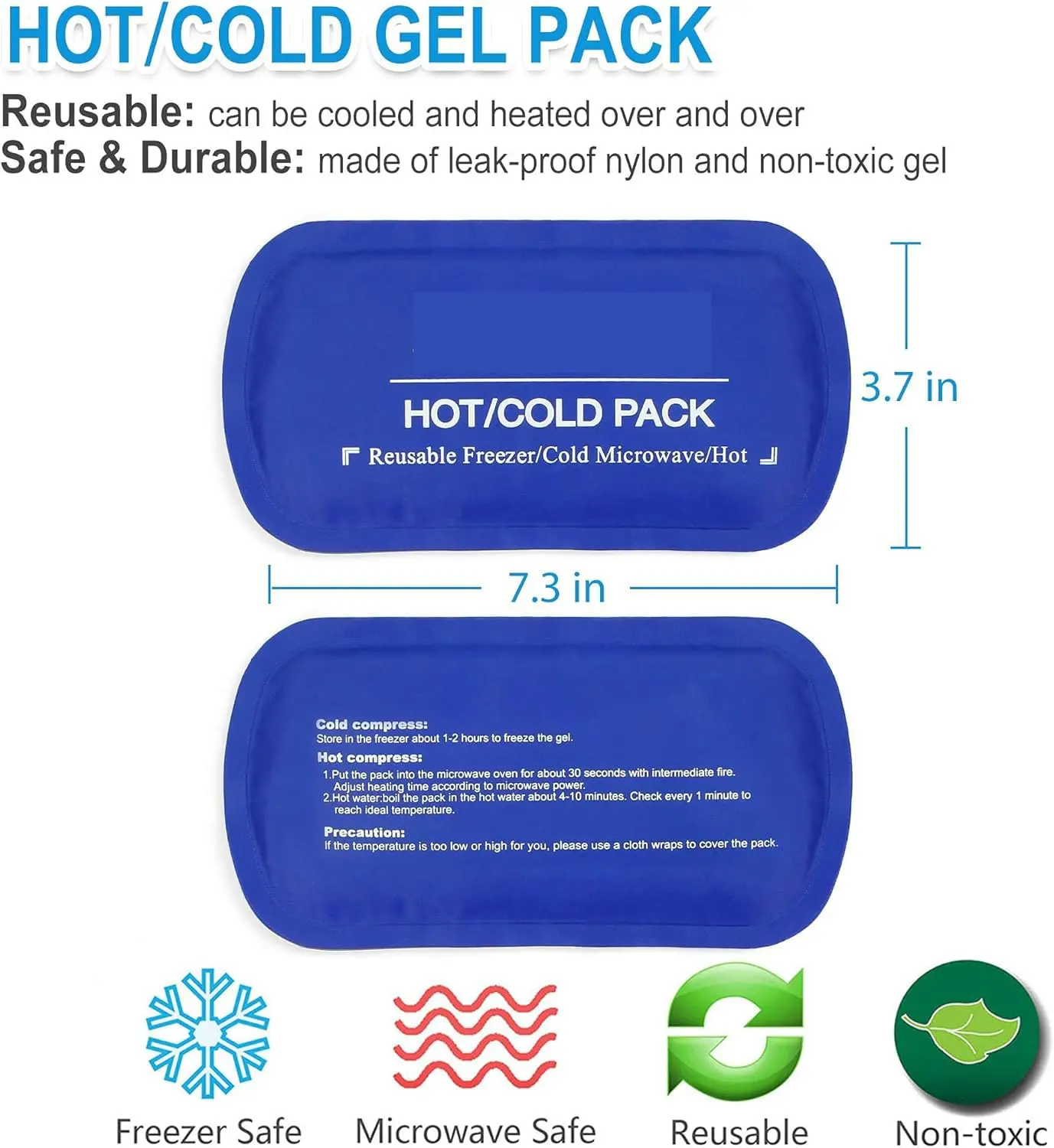 Blue face ice pack wrap with four reusable gel packs, designed for hot and cold therapy to relieve TMJ pain, wisdom teeth extraction discomfort, and facial swelling.