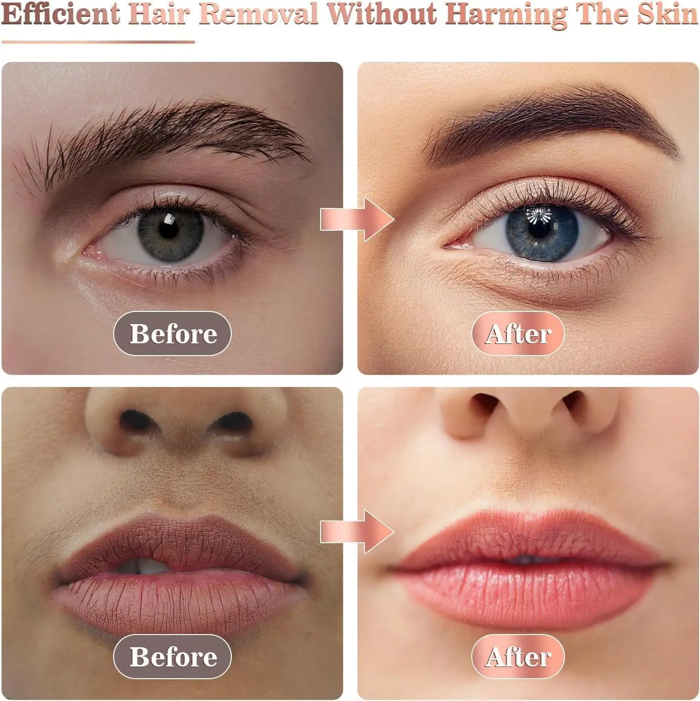 This is a rechargeable facial hair remover for women designed to painlessly remove peach fuzz and upper lip hair, leaving skin smooth.