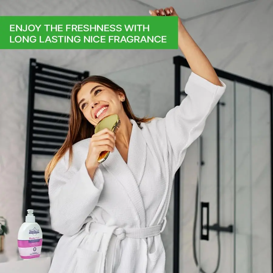Sterilasafe musky fresh feminine wash offers pH balanced, gentle cleansing and long lasting protection for women's intimate health.