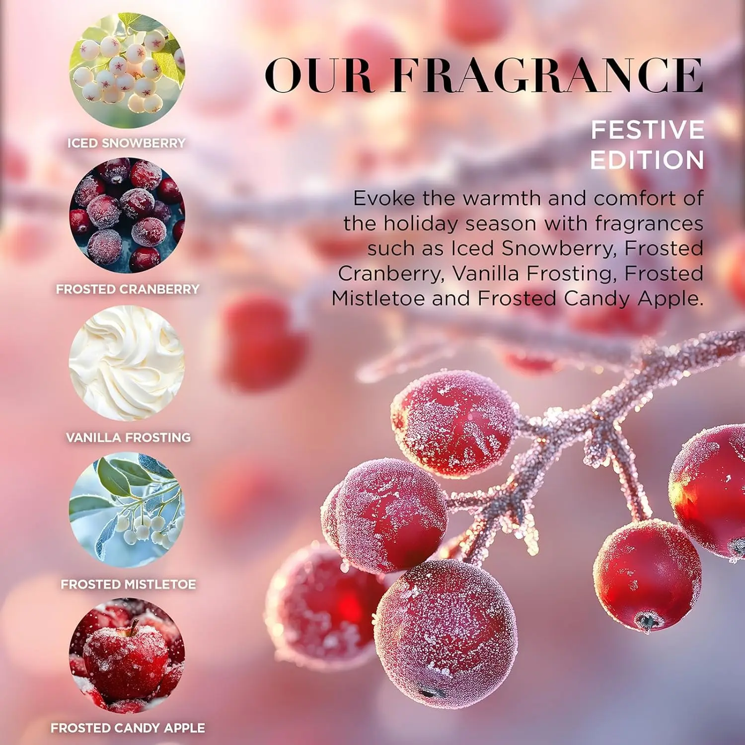 Baylis & Harding festive bathing gift set includes five travel-sized shower gels with holiday-inspired scents like Iced Snowberry and Vanilla Frosting, perfect for gifting.