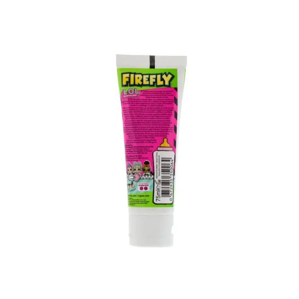 FIREFLY LOL Surprise! toothpaste for kids in a 75 ml tube.