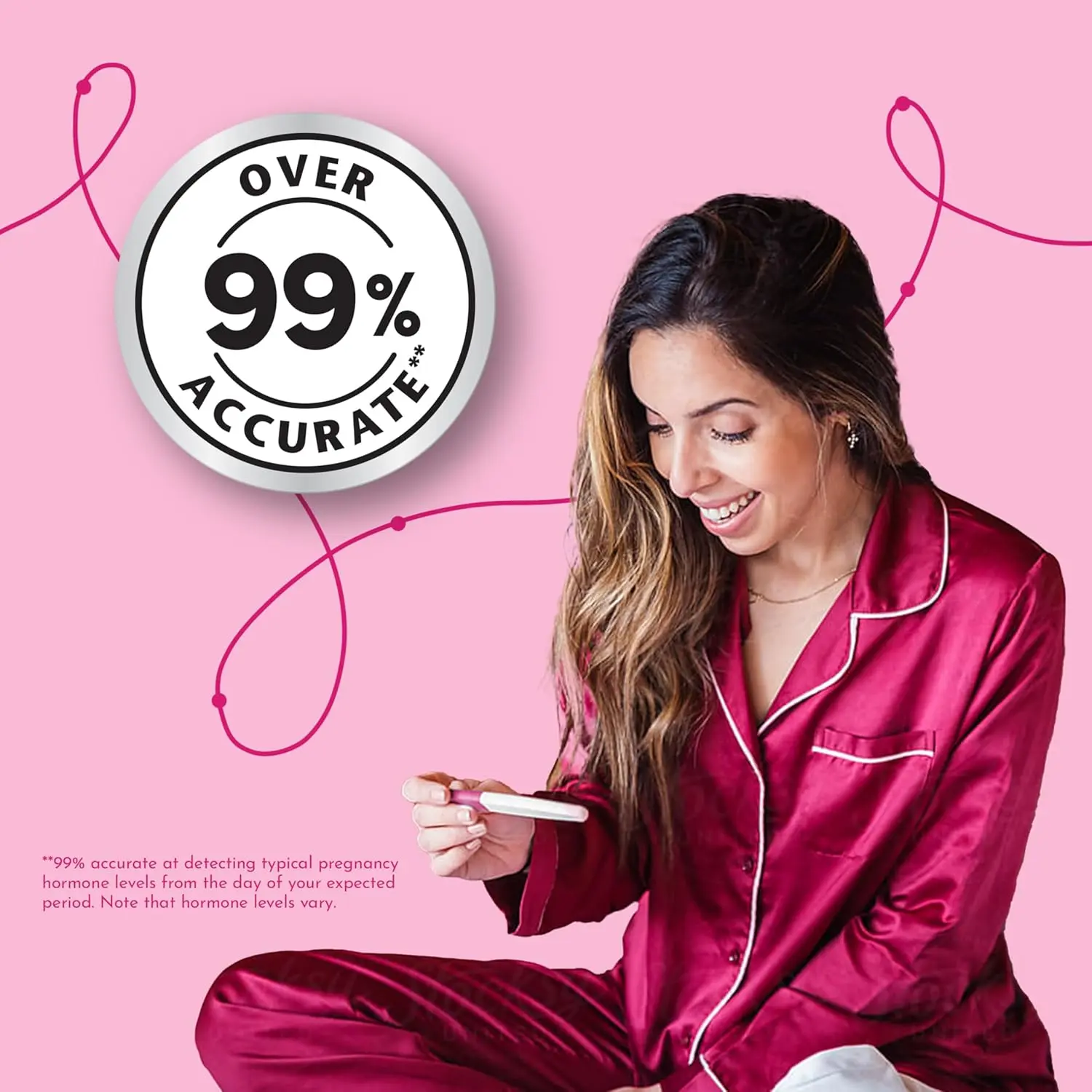 Two First Response early result pregnancy test sticks that can detect pregnancy hormones six days sooner than your missed period with over 99% accuracy.