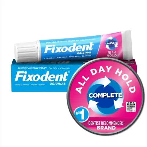 Four individually wrapped boxes of Fixodent denture adhesive provide a strong, all-day hold for complete comfort, just like natural teeth.