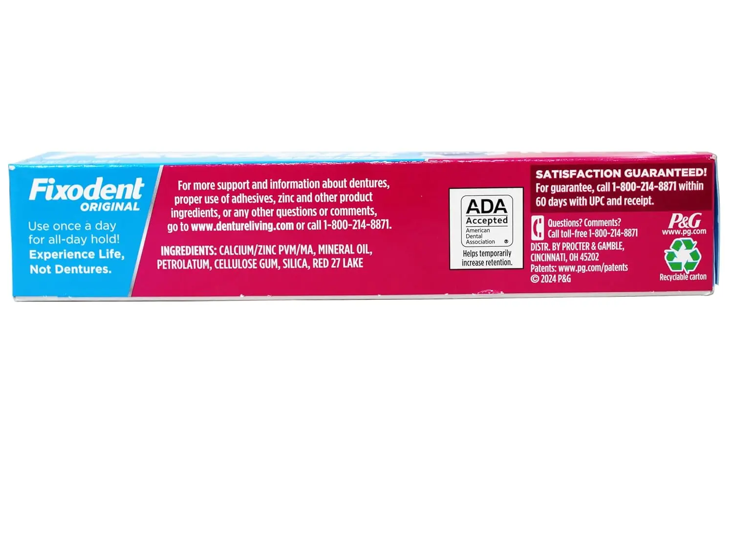 Four individually wrapped boxes of Fixodent denture adhesive provide a strong, all-day hold for complete comfort, just like natural teeth.