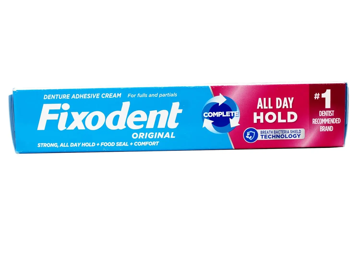 Four individually wrapped boxes of Fixodent denture adhesive provide a strong, all-day hold for complete comfort, just like natural teeth.