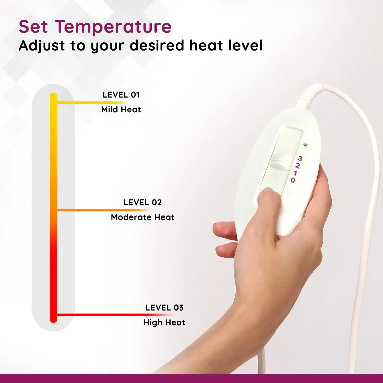 The Flamingo heat belt provides soothing warmth for pain relief in areas like the lower back, knee, and shoulder, featuring an adjustable Velcro strap and a temperature controller for convenient and safe use.