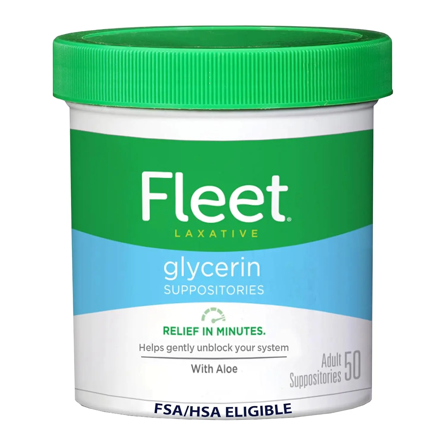 This image shows a box of Fleet Adult Glycerin Suppositories, a durable and easy-to-use product that ensures long-lasting relief.