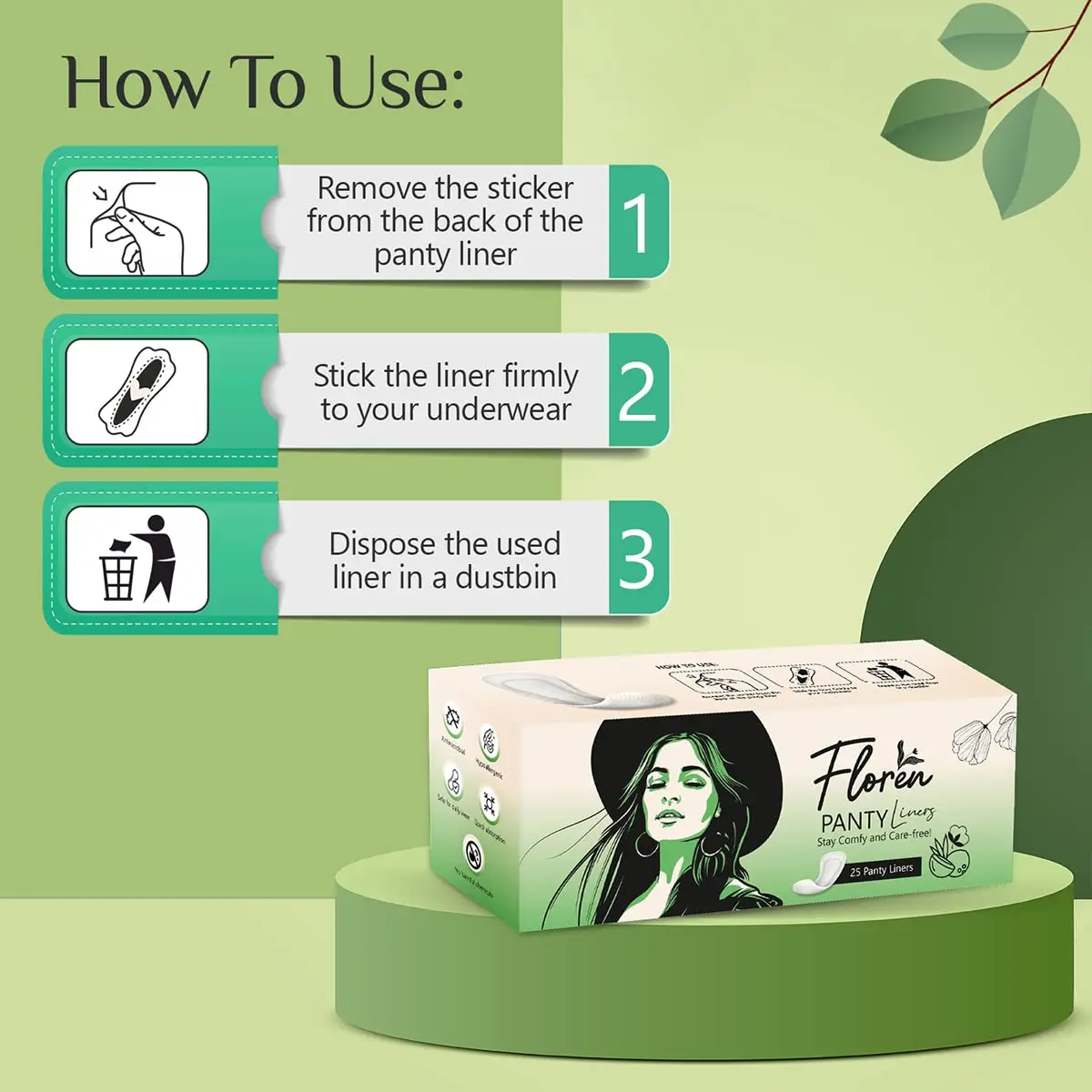 These FLOREN panty liners are ultra-thin, breathable, and made with organic cotton for everyday freshness and comfort.