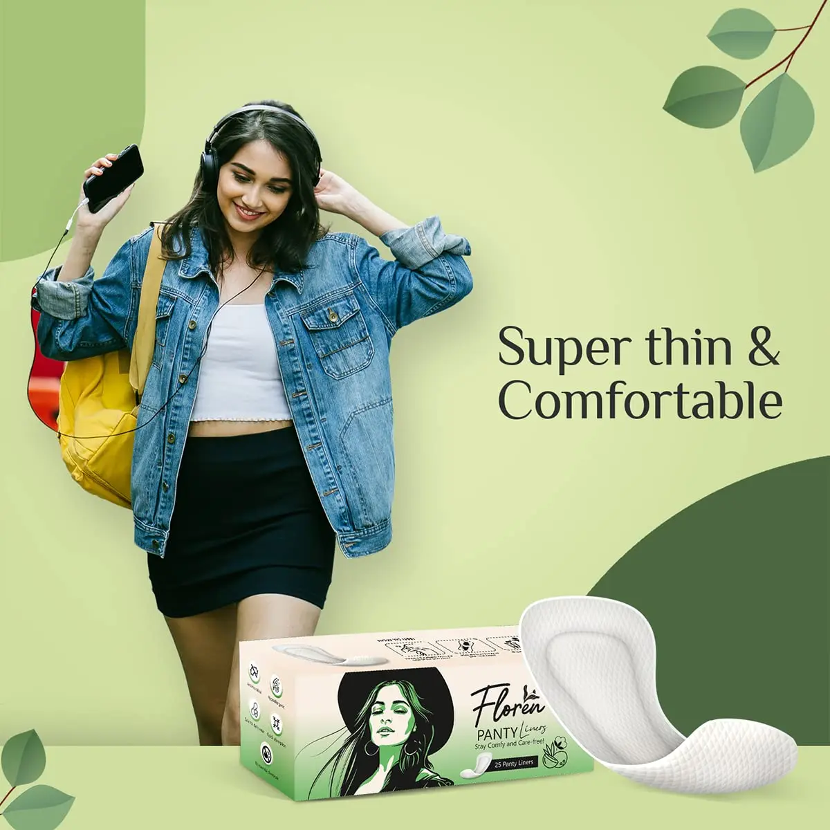 These FLOREN panty liners are ultra-thin, breathable, and made with organic cotton for everyday freshness and comfort.