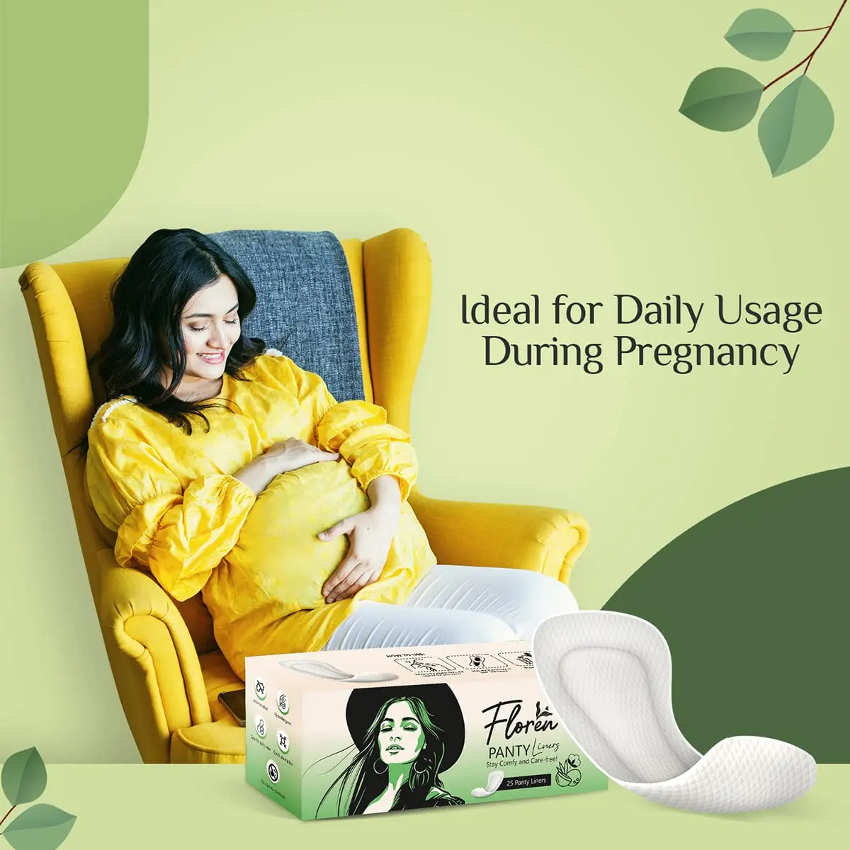 These FLOREN panty liners are ultra-thin, breathable, and made with organic cotton for everyday freshness and comfort.