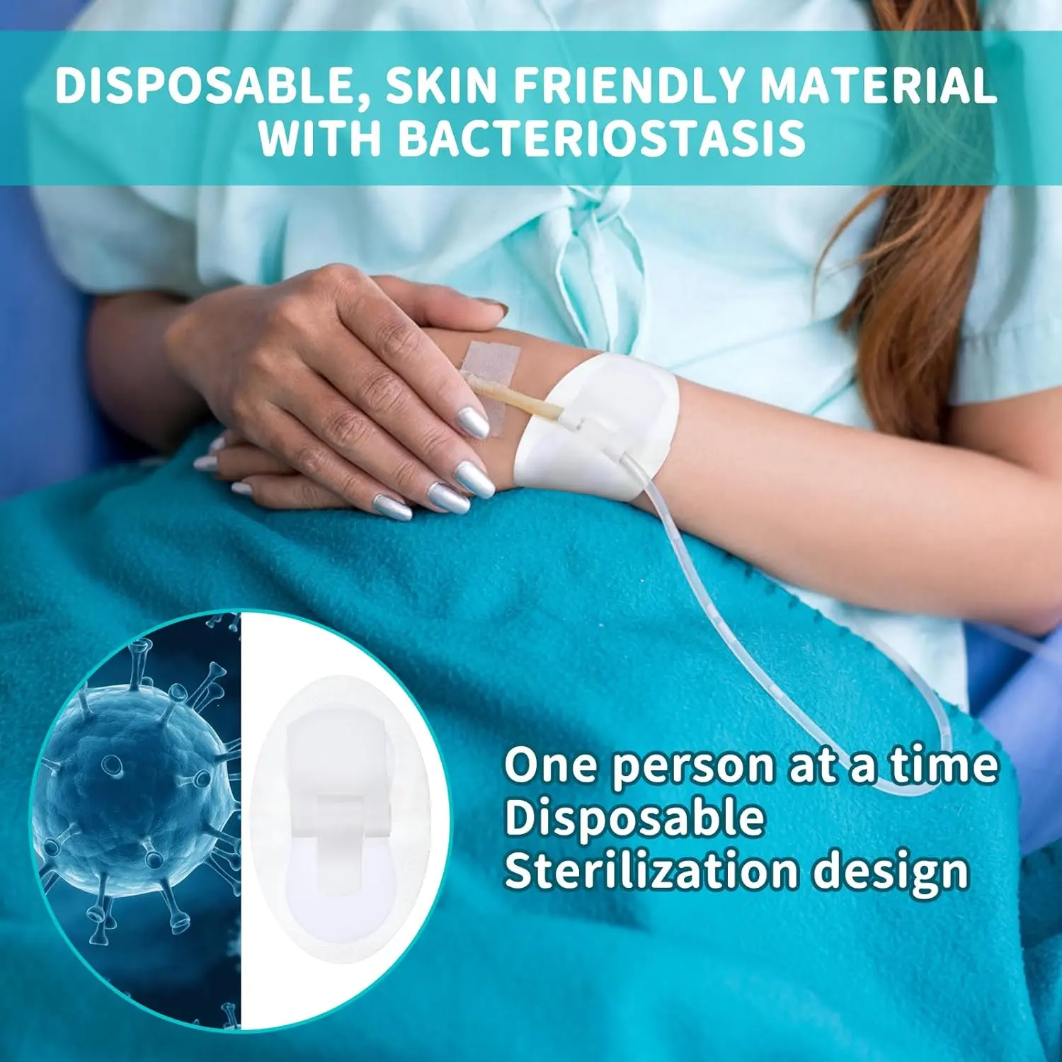 Six latex-free foley catheter holders with hook and loop design for comfortable and secure urinary tube fixation.