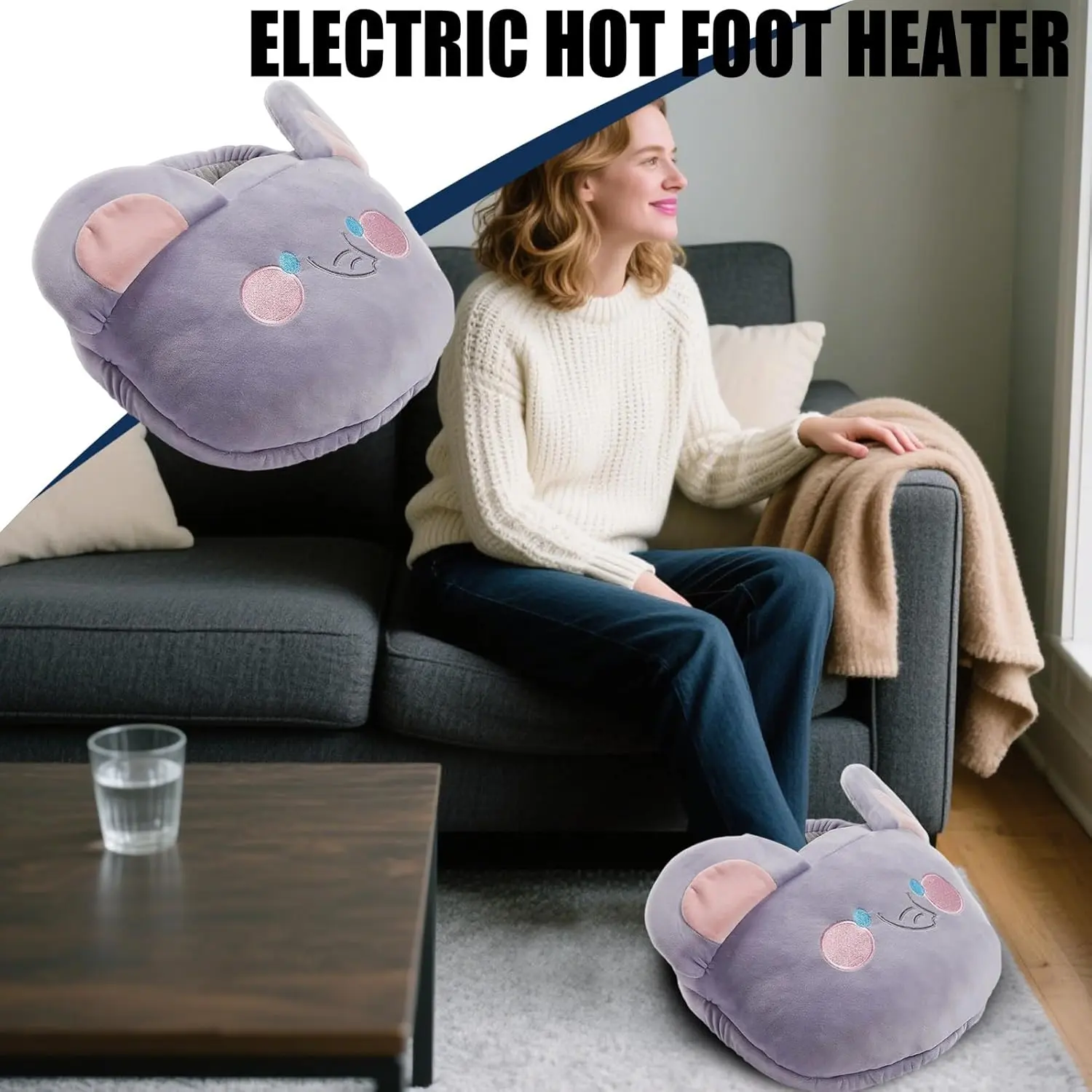This electric foot warmer pad provides instant and constant warmth for cold feet, featuring overheat protection for safe, worry-free use under a desk in the office or at home.