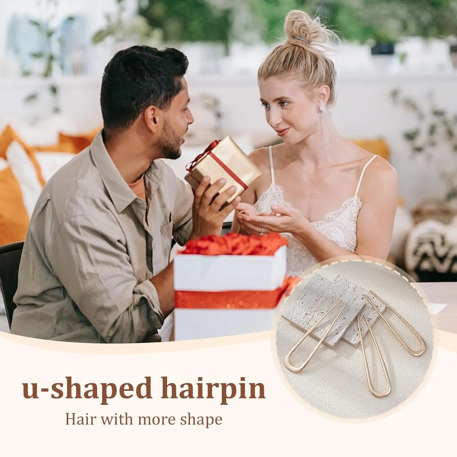 Three metal french hair pins in gold, silver, and black, ideal for creating elegant buns, twists, and chignon hairstyles for women.