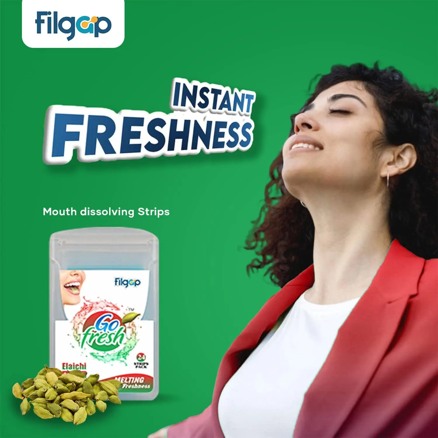 This is a pack of six boxes of sugar-free elaichi flavored mouth freshener strips that dissolve instantly for fresh breath.