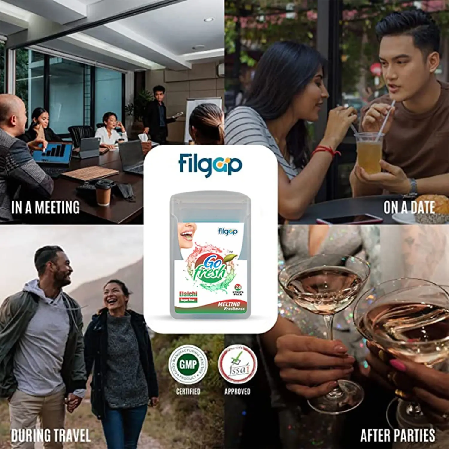 This is a pack of six boxes of sugar-free elaichi flavored mouth freshener strips that dissolve instantly for fresh breath.